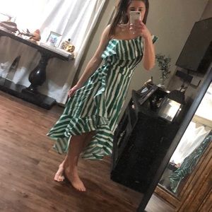 One shoulder striped dress